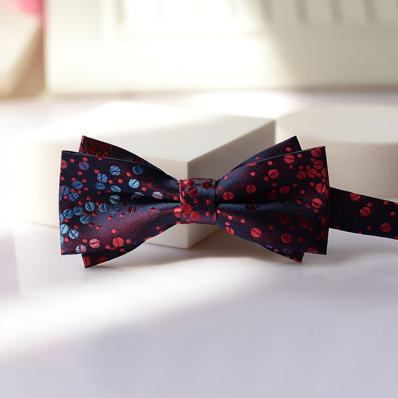 Men's Vintage Paisley Pattern Double Layers Bow Tie - Style #3 - image 3