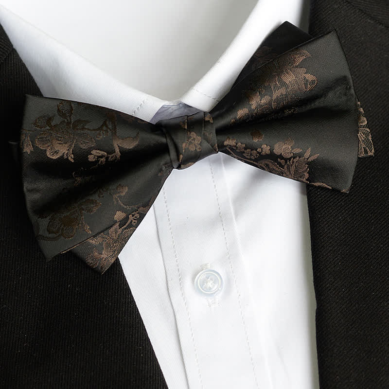 Men's Elegant Iris Floral Pattern Bow Tie - image 1