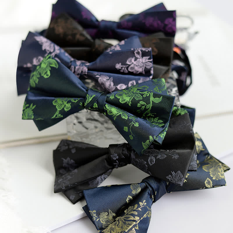 Men's Elegant Iris Floral Pattern Bow Tie - image 4