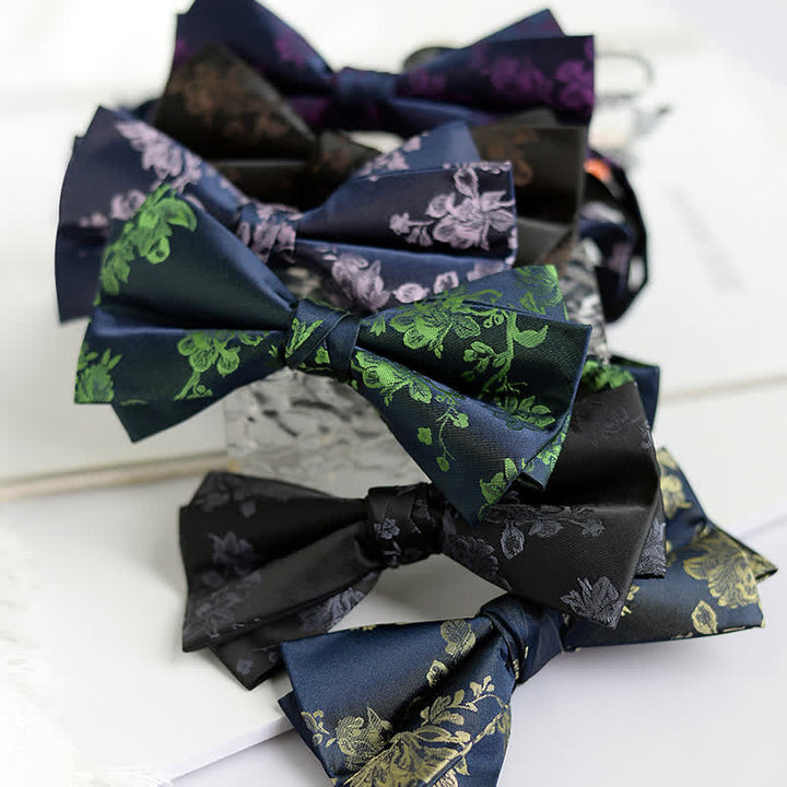 Men's Elegant Iris Floral Pattern Bow Tie - image 4