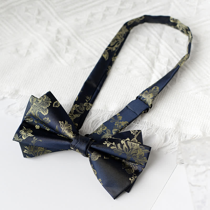Men's Elegant Iris Floral Pattern Bow Tie - image 5
