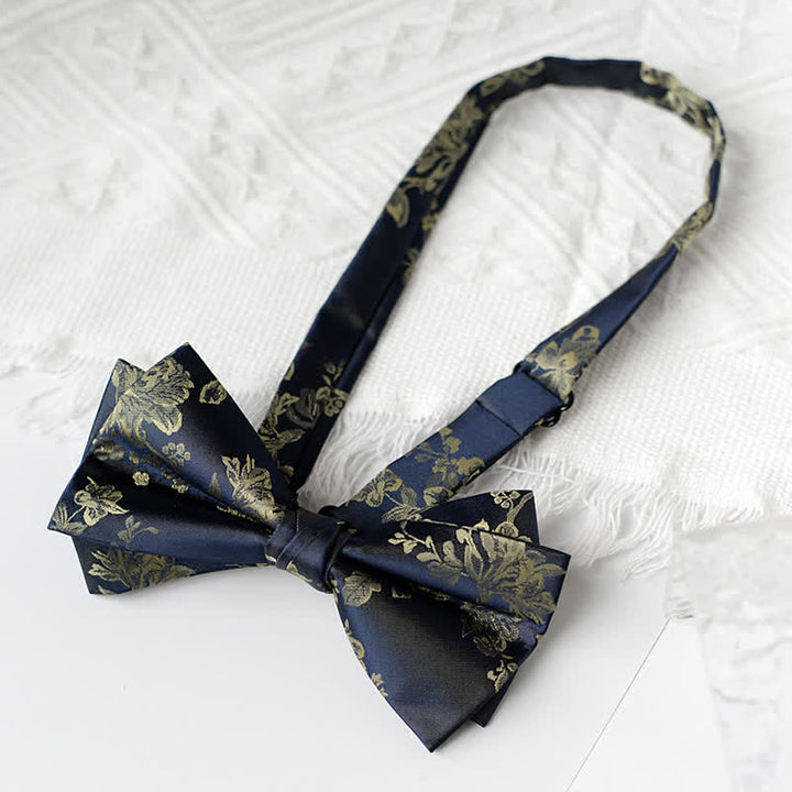 Men's Elegant Iris Floral Pattern Bow Tie - image 5