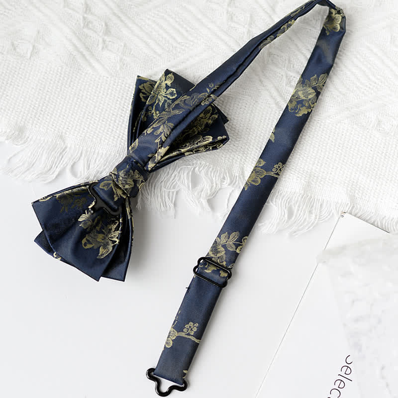 Men's Elegant Iris Floral Pattern Bow Tie - image 6