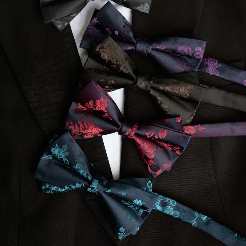 Men's Elegant Iris Floral Pattern Bow Tie - image 3