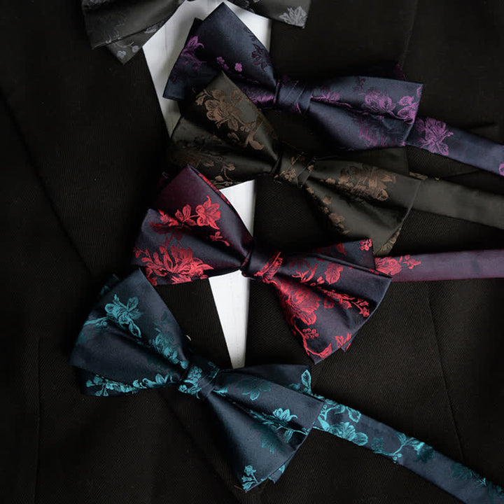 Men's Elegant Iris Floral Pattern Bow Tie - image 3