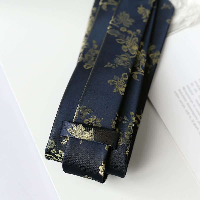 Men's Elegant Iris Floral Pattern Necktie - image 4