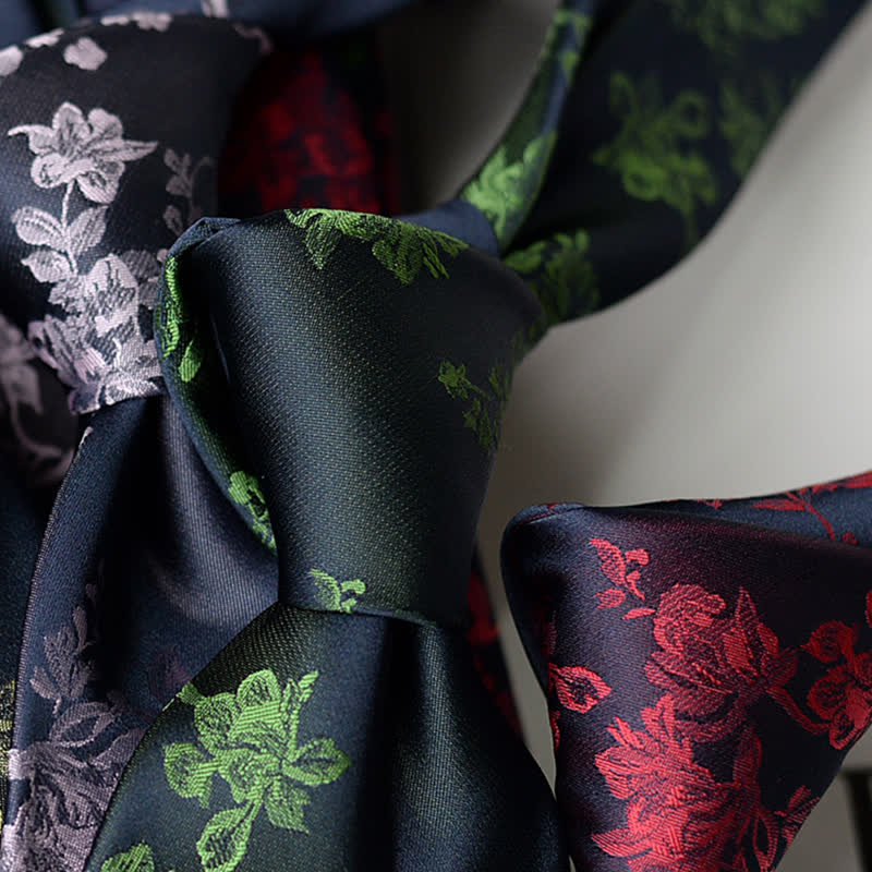 Men's Elegant Iris Floral Pattern Necktie - image 3