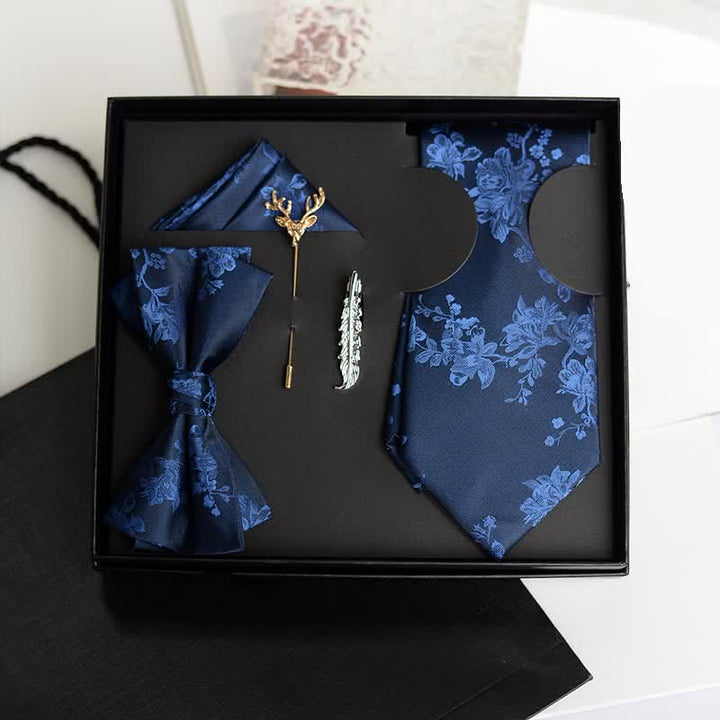 5Pcs Men's Iris Pttern Fashion Wedding Bow Ties Gift Box - Royal - image 10