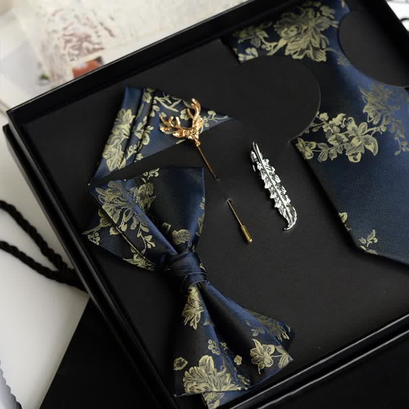 5Pcs Men's Iris Pttern Fashion Wedding Bow Ties Gift Box - image 2