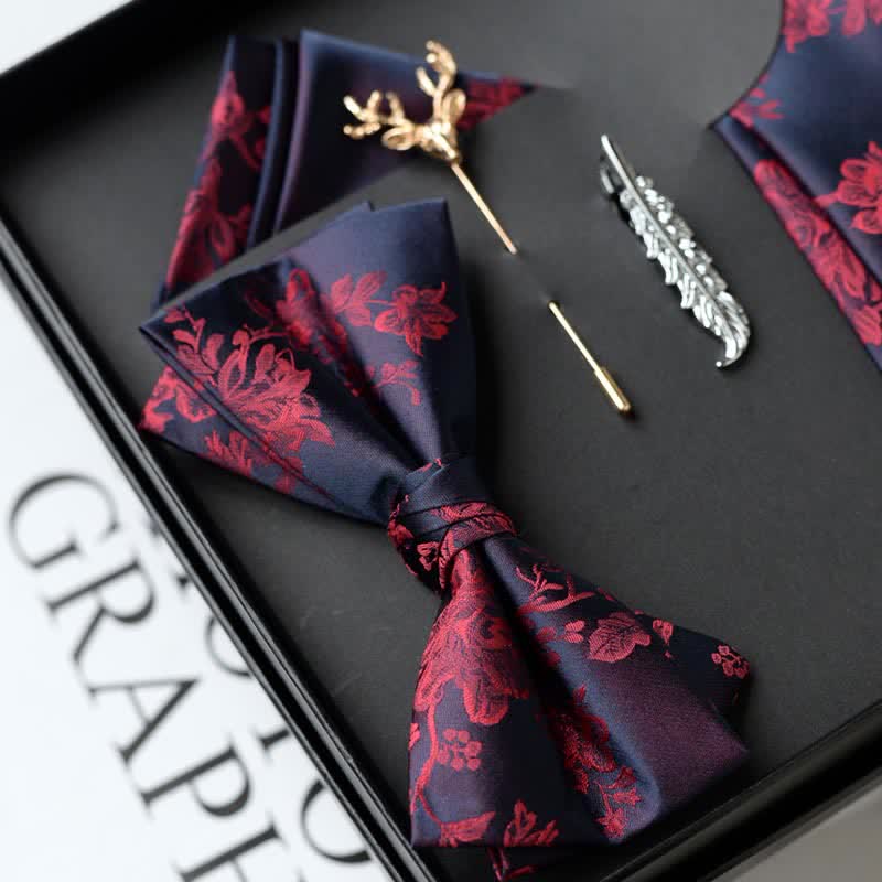 5Pcs Men's Iris Pttern Fashion Wedding Bow Ties Gift Box - image 5