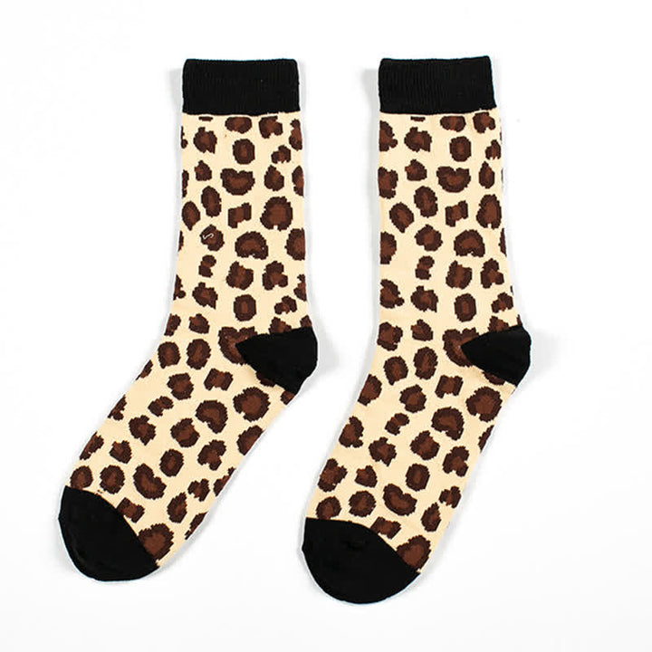 Men's Leopard Animal Print Crew Socks - Leopard - EU 38-44 - image 2