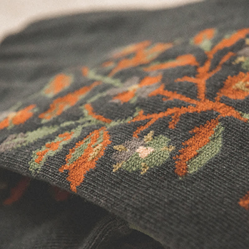 Men's Artistic Forest Oil Painting Crew Socks - image 5