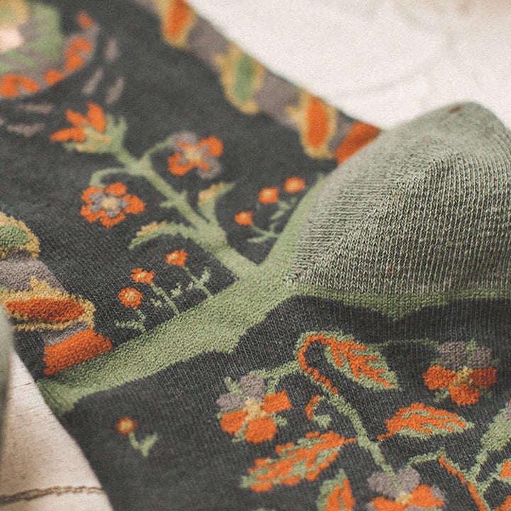 Men's Artistic Forest Oil Painting Crew Socks - image 6