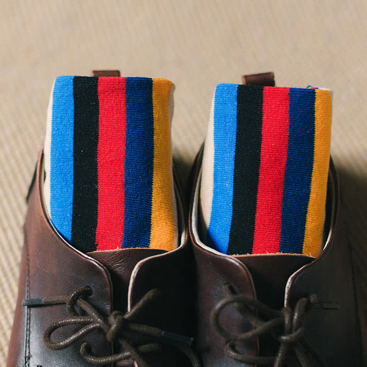 Men's Colorful Striped Classic Design Crew Socks - image 2