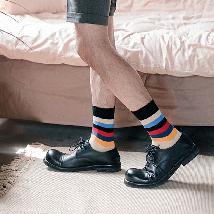 Men's Colorful Striped Classic Design Crew Socks - image 4