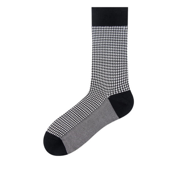 Men's Black Leisure Lattice Striped Crew Socks - Houndstooth - EU 38-44 - image 12