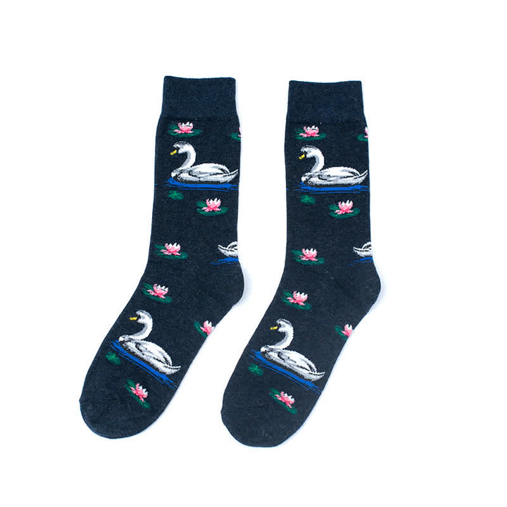 Men's Funky Swimming Swan Crew Socks - image 6