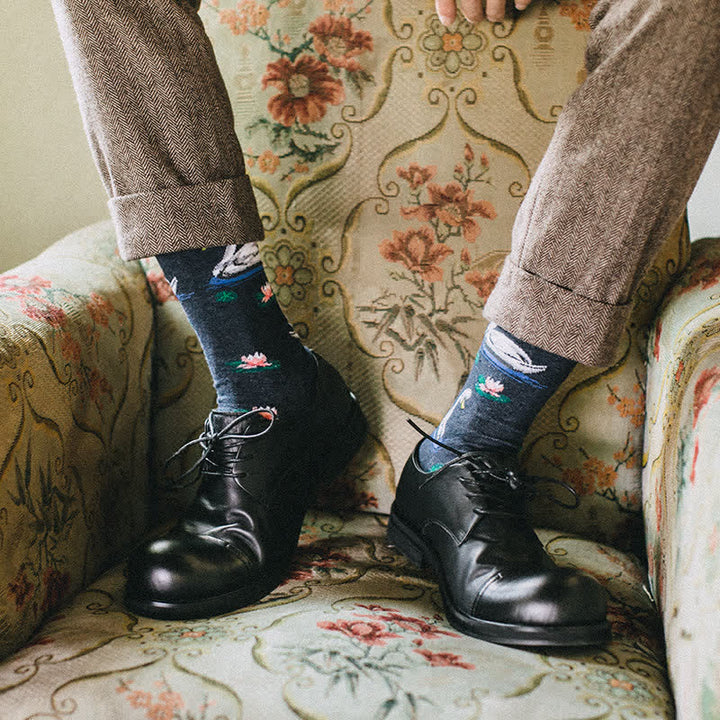Men's Funky Swimming Swan Crew Socks - image 1