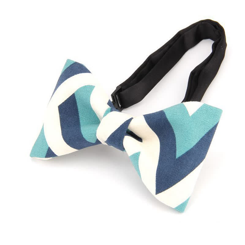 Men's Modern Dazzling Printed Cotton Bow Tie - Turquoise - image 1