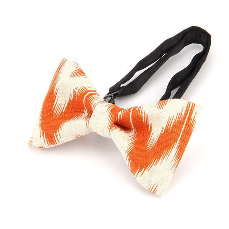 Men's Modern Dazzling Printed Cotton Bow Tie - Orange - image 4