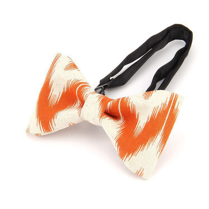Men's Modern Dazzling Printed Cotton Bow Tie - Orange - image 4
