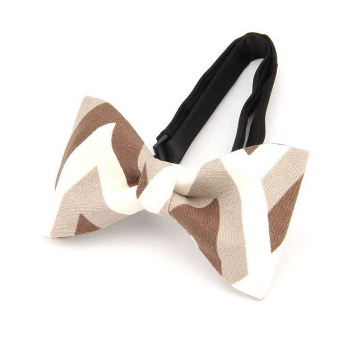 Men's Modern Dazzling Printed Cotton Bow Tie - Tan - image 2