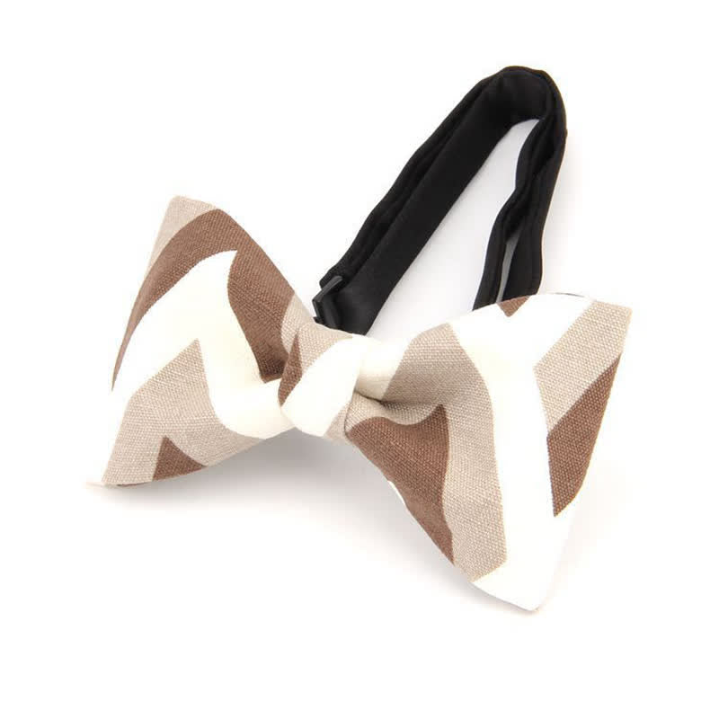 Men's Modern Dazzling Printed Cotton Bow Tie - Tan - image 2