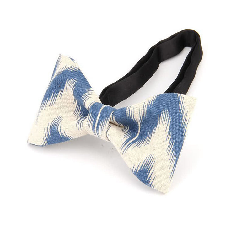 Men's Modern Dazzling Printed Cotton Bow Tie - Blue - image 3