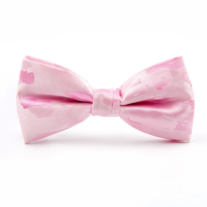 Men's Holiday Decor Graffiti Jacquard Bow Tie - Pink - image 6