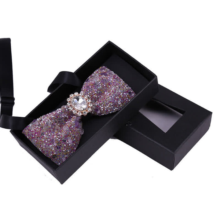 Men's Bright Beads Stone Rhinestone Bow Tie - Style #7 - image 9