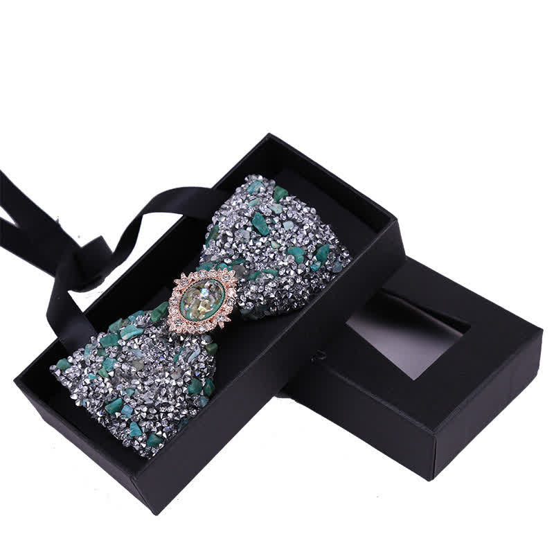 Men's Bright Beads Stone Rhinestone Bow Tie - Style #10 - image 12