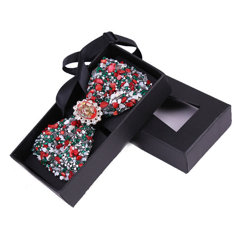 Men's Bright Beads Stone Rhinestone Bow Tie - Style #12 - image 14