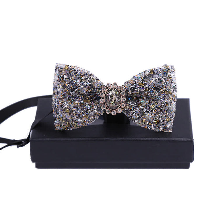 Men's Bright Beads Stone Rhinestone Bow Tie - image 3