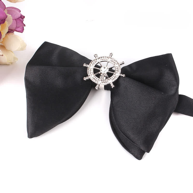 Men's Black Butterfly Rhinestone Oversized Pointed Bow Tie - Style #6 - image 12