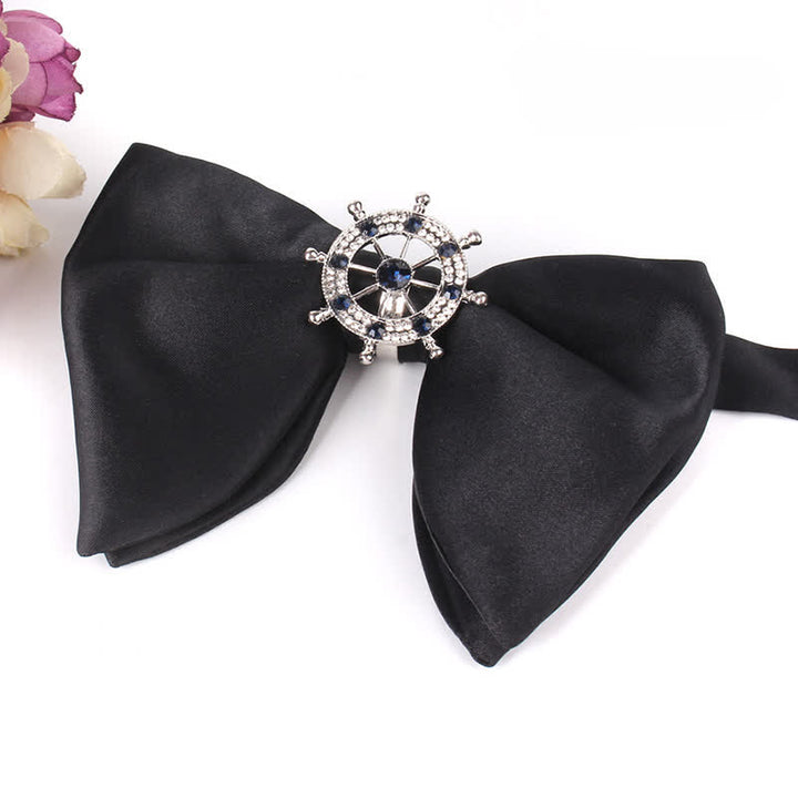 Men's Black Butterfly Rhinestone Oversized Pointed Bow Tie - Style #8 - image 14