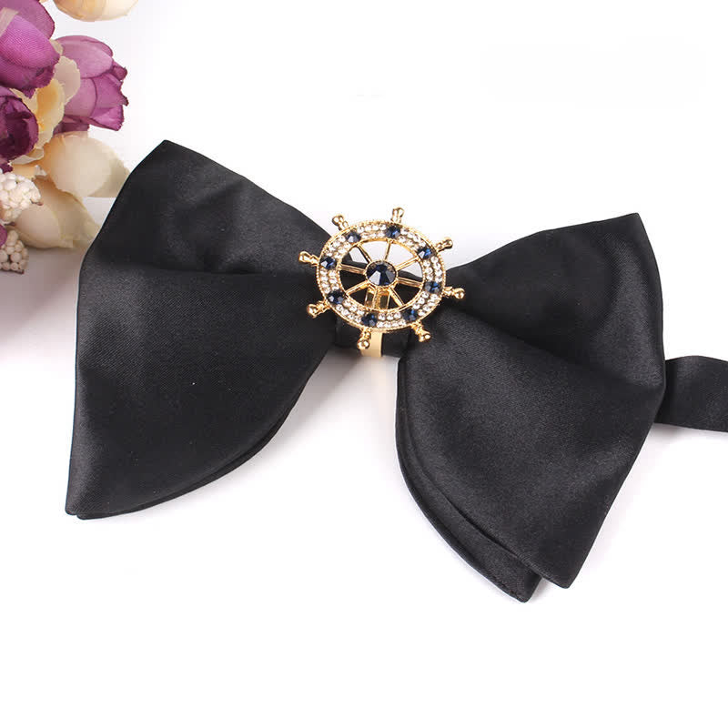 Men's Black Butterfly Rhinestone Oversized Pointed Bow Tie - Style #7 - image 13