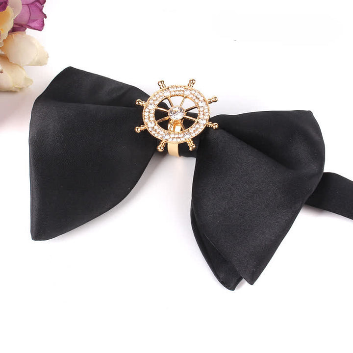 Men's Black Butterfly Rhinestone Oversized Pointed Bow Tie - Style #5 - image 11