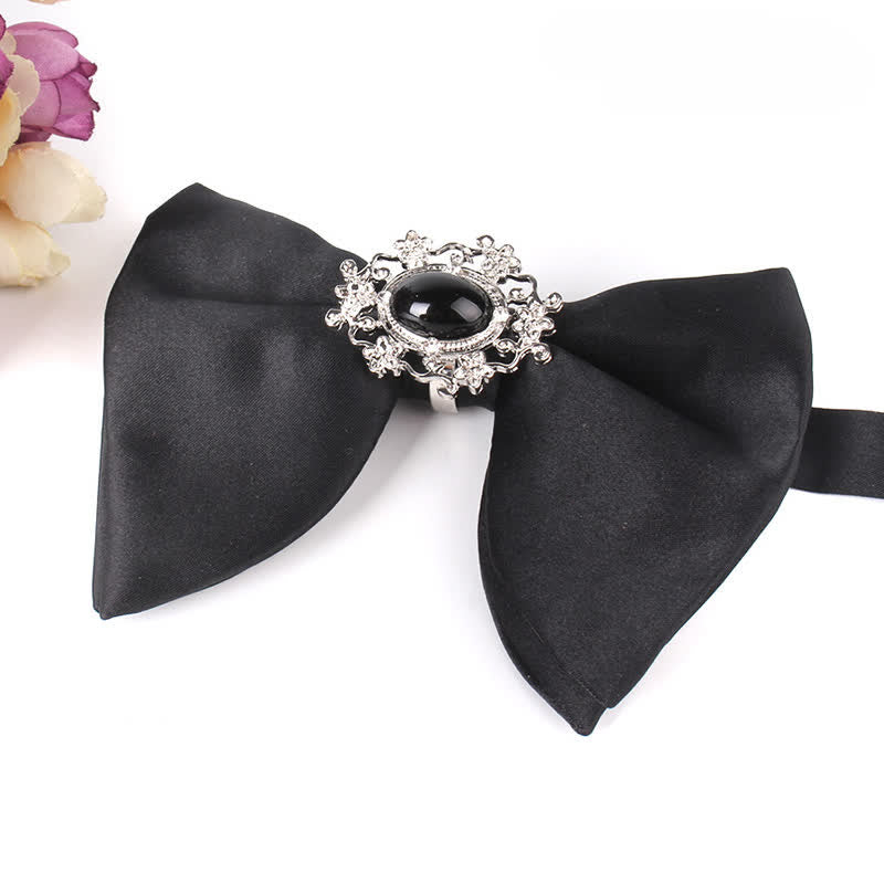 Men's Black Butterfly Rhinestone Oversized Pointed Bow Tie - Style #4 - image 10