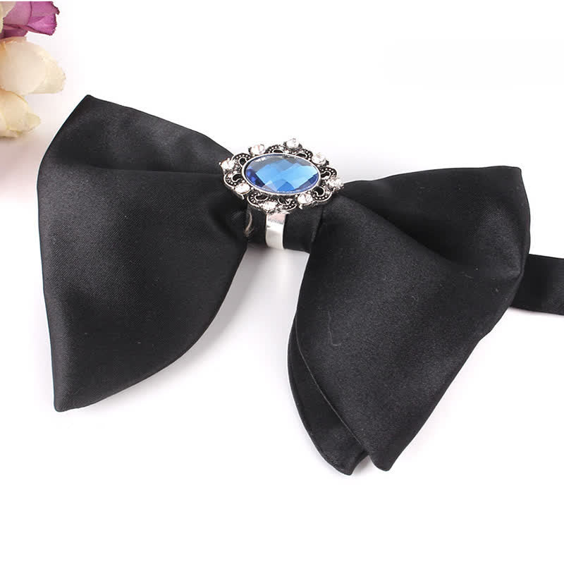 Men's Black Butterfly Rhinestone Oversized Pointed Bow Tie - Style #10 - image 16