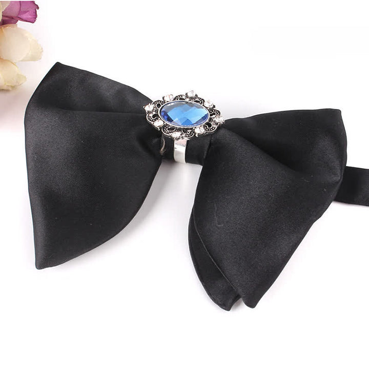 Men's Black Butterfly Rhinestone Oversized Pointed Bow Tie - Style #10 - image 16