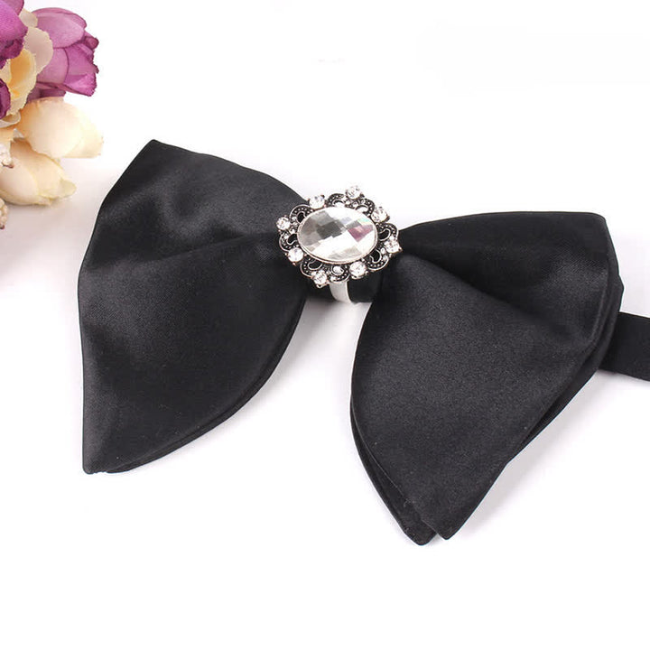 Men's Black Butterfly Rhinestone Oversized Pointed Bow Tie - Style #11 - image 17