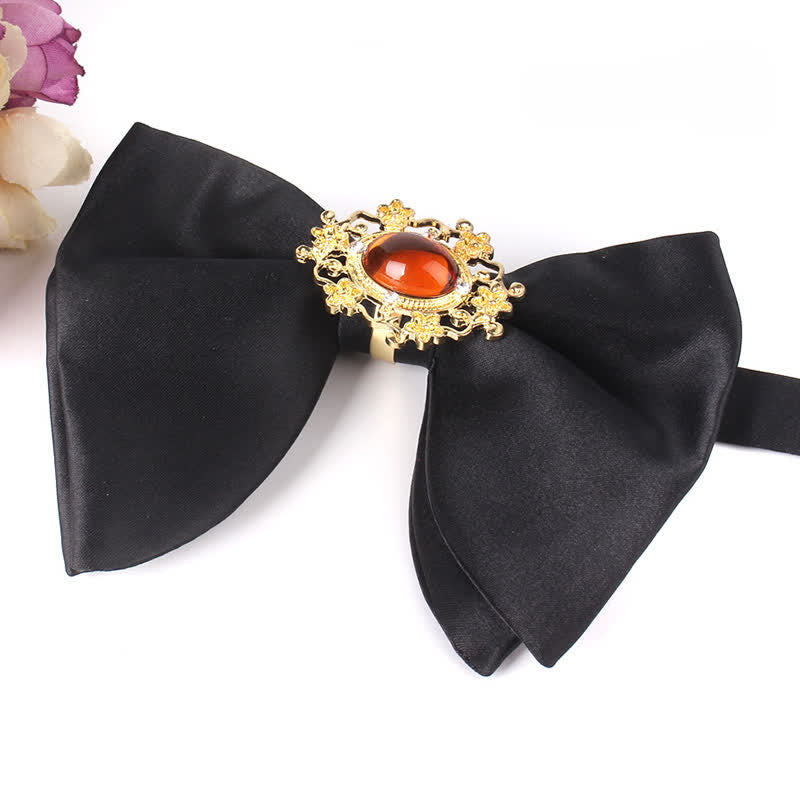 Men's Black Butterfly Rhinestone Oversized Pointed Bow Tie - Style #1 - image 1