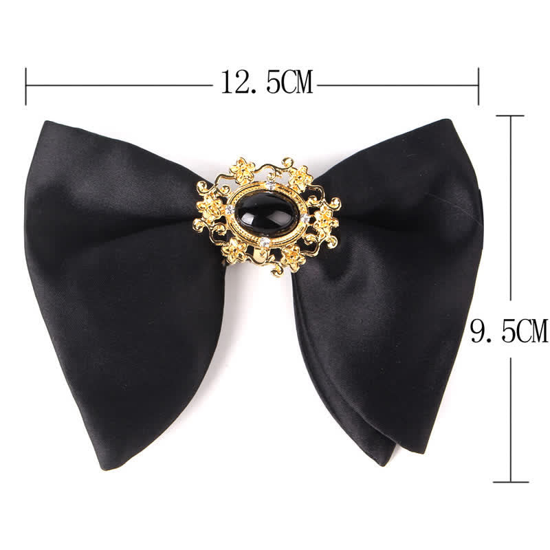 Men's Black Butterfly Rhinestone Oversized Pointed Bow Tie - image 6