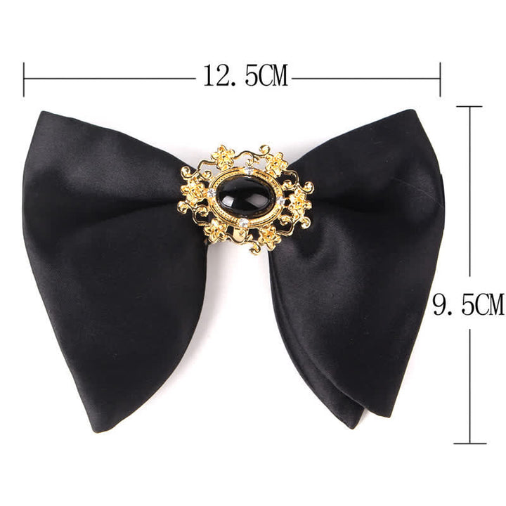 Men's Black Butterfly Rhinestone Oversized Pointed Bow Tie - image 6