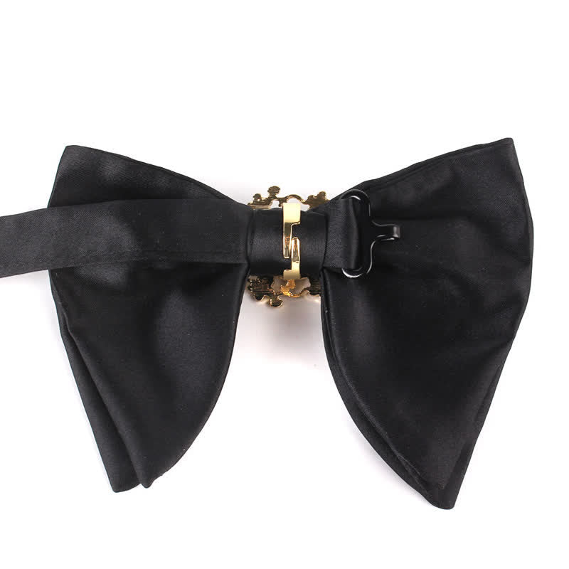 Men's Black Butterfly Rhinestone Oversized Pointed Bow Tie - image 5