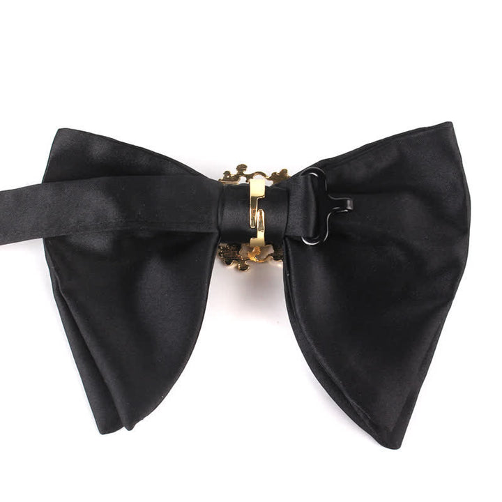 Men's Black Butterfly Rhinestone Oversized Pointed Bow Tie - image 5