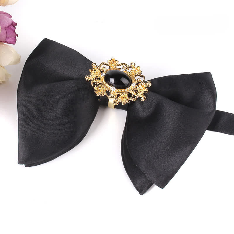 Men's Black Butterfly Rhinestone Oversized Pointed Bow Tie - Style #2 - image 3