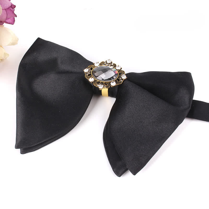 Men's Black Butterfly Rhinestone Oversized Pointed Bow Tie - Style #9 - image 15