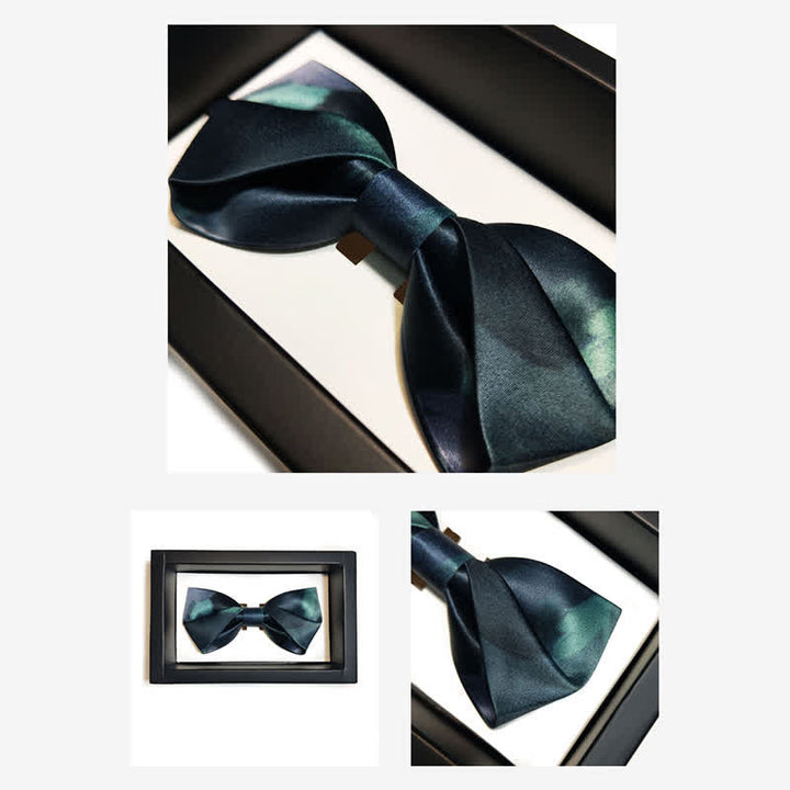 Men's Fancy Midnight Dark Green Bow Tie - image 2