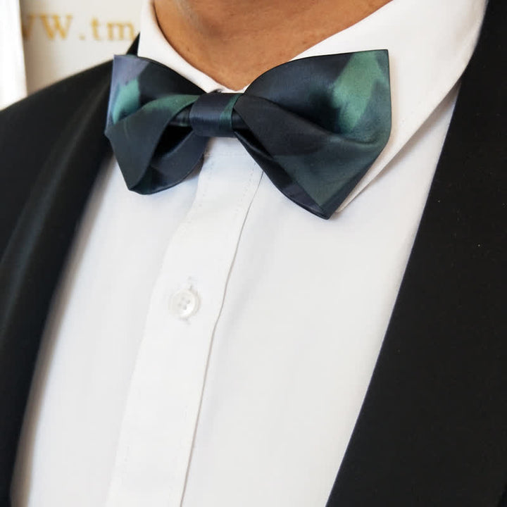 Men's Fancy Midnight Dark Green Bow Tie - image 0